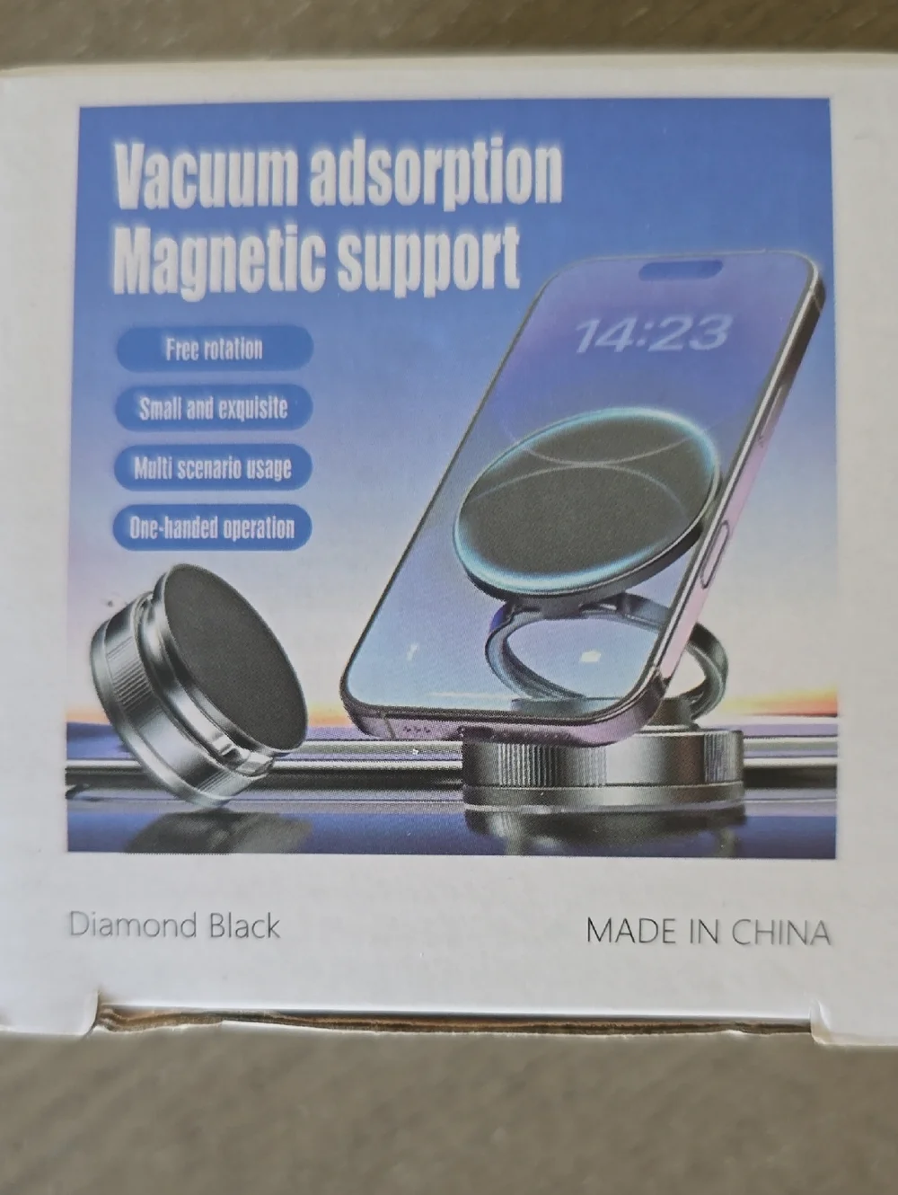 Magnetic Vacuum Adsorption Phone Mount - Diamond Black
